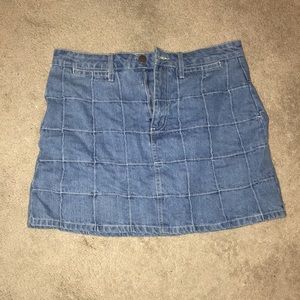 Denim grid skirt